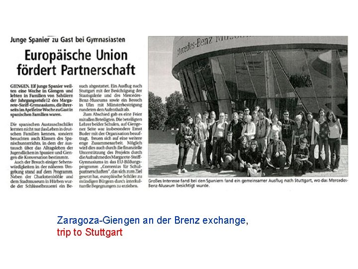 Zaragoza-Giengen an der Brenz exchange, trip to Stuttgart 