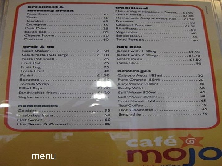 menu 