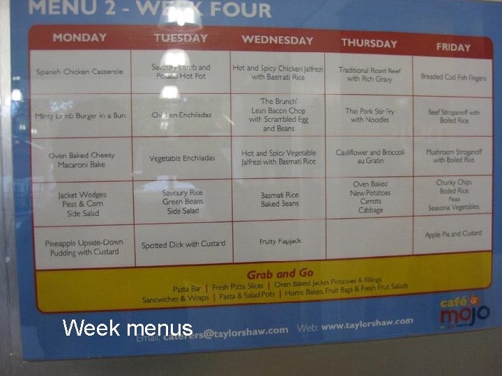 Week menus 