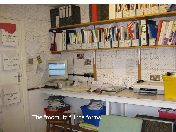 The “room” to fill the forms 