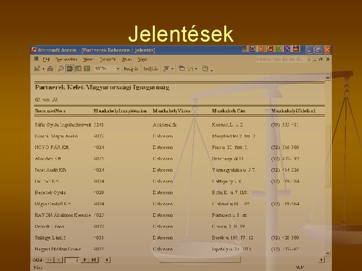 Jelentések Jelentések