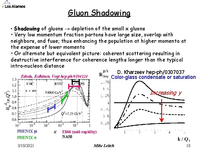 Gluon Shadowing • Shadowing of gluons depletion of the small x gluons • Very