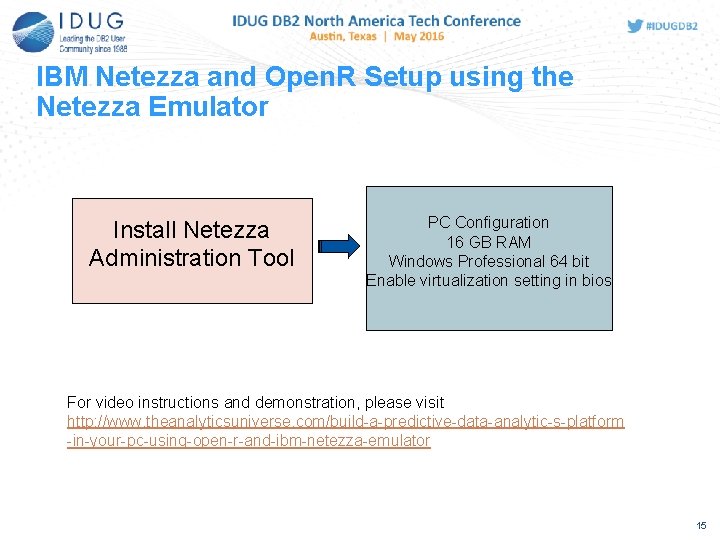 IBM Netezza and Open. R Setup using the Netezza Emulator Install Netezza Administration Tool