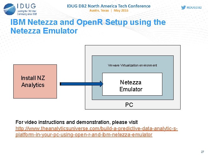 IBM Netezza and Open. R Setup using the Netezza Emulator Vmware Virtualization environment Install