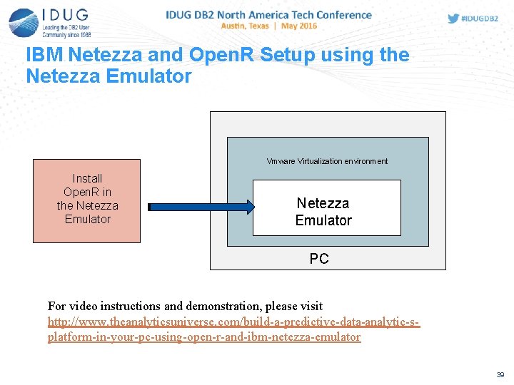 IBM Netezza and Open. R Setup using the Netezza Emulator Vmware Virtualization environment Install