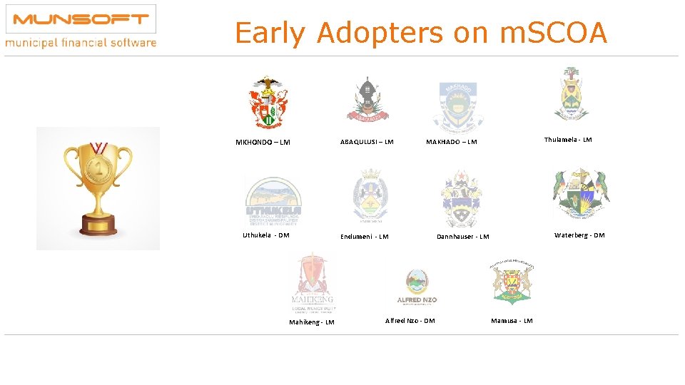 Early Adopters on m. SCOA MKHONDO – LM Uthukela - DM Mahikeng - LM Early Adopters on m. SCOA MKHONDO – LM Uthukela - DM Mahikeng - LM