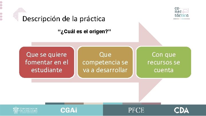 Descripción de la práctica “¿Cuál es el origen? ” Que se quiere fomentar en Descripción de la práctica “¿Cuál es el origen? ” Que se quiere fomentar en