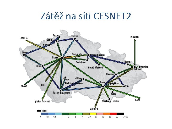 Zátěž na síti CESNET 2 