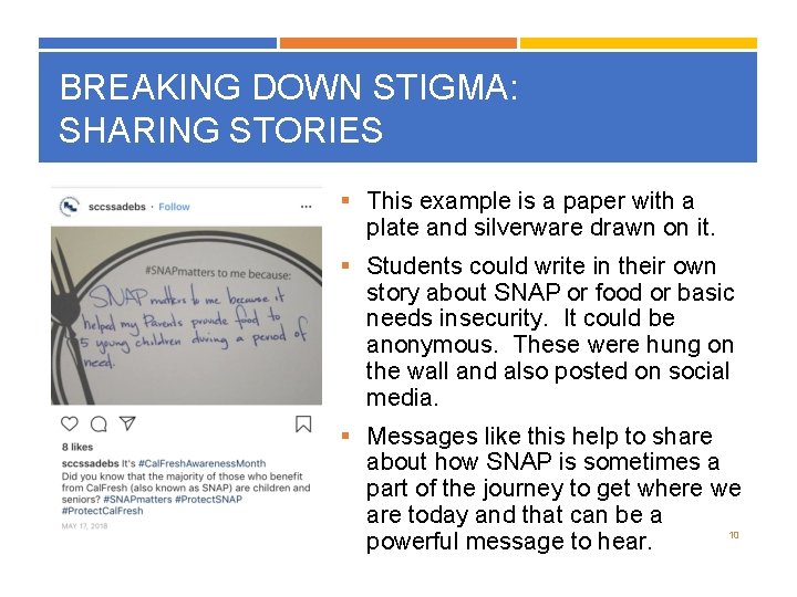 BREAKING DOWN STIGMA: SHARING STORIES § This example is a paper with a plate