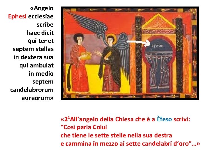  «Angelo Ephesi ecclesiae scribe haec dicit qui tenet septem stellas in dextera sua