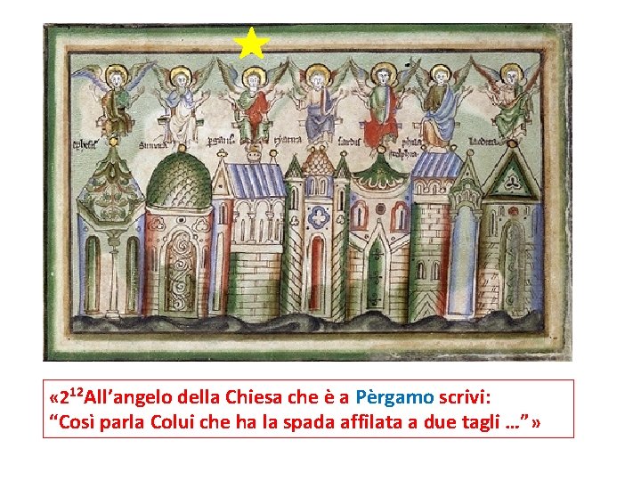  « 212 All’angelo della Chiesa che è a Pèrgamo scrivi: “Così parla Colui