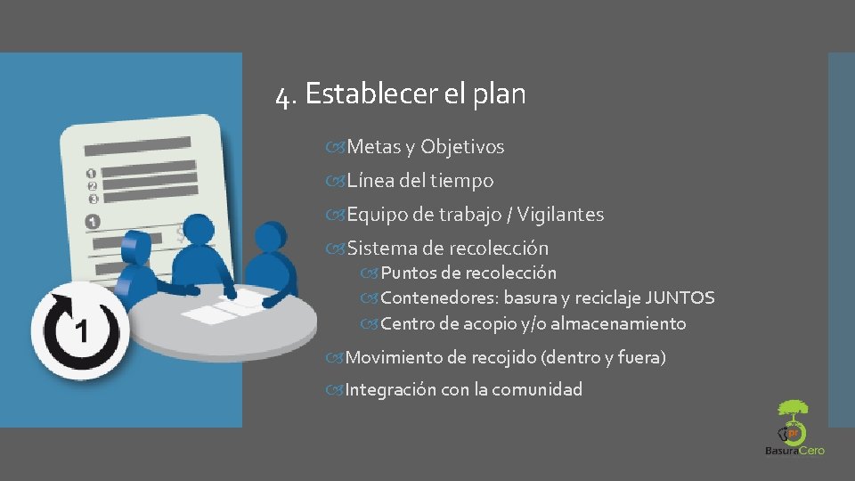 4. Establecer el plan Metas y Objetivos Línea del tiempo Equipo de trabajo / 4. Establecer el plan Metas y Objetivos Línea del tiempo Equipo de trabajo /