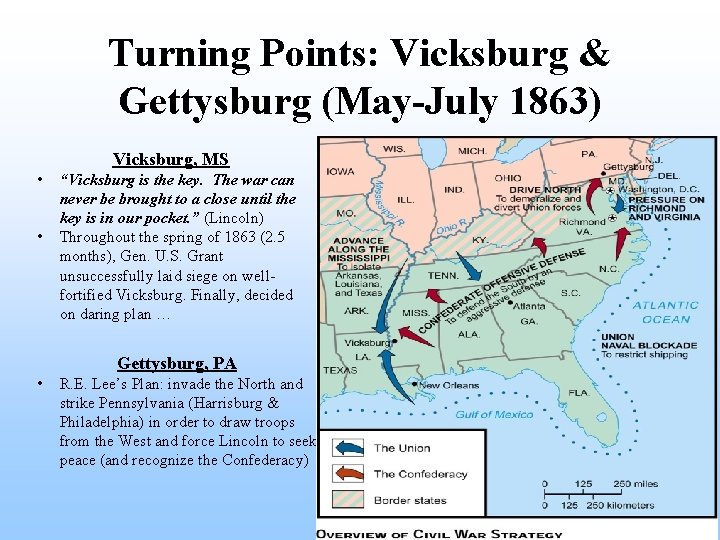 Turning Points: Vicksburg & Gettysburg (May-July 1863) Vicksburg, MS • • “Vicksburg is the