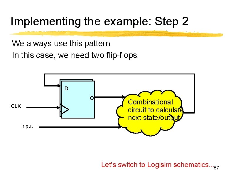 Implementing the example: Step 2 We always use this pattern. In this case, we