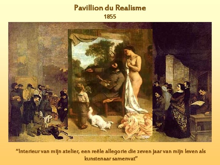 Pavillion du Realisme 1855 “Interieur van mijn atelier, een reële allegorie die zeven jaar Pavillion du Realisme 1855 “Interieur van mijn atelier, een reële allegorie die zeven jaar