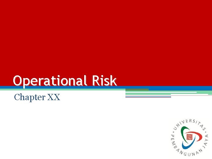 Operational Risk Chapter XX 