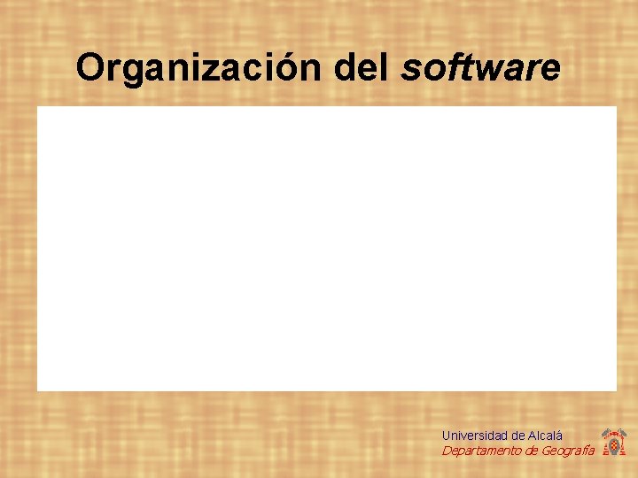 Organización del software Universidad de Alcalá Departamento de Geografía 
