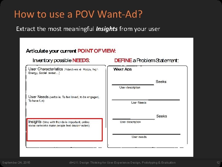 How to use a POV Want-Ad? Extract the most meaningful Insights from your user