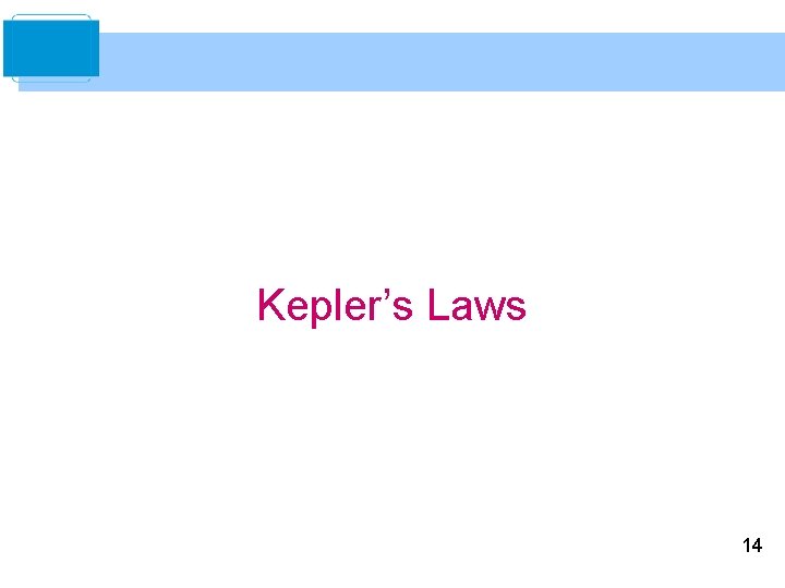 Kepler’s Laws 14 