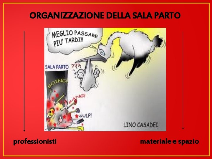 ORGANIZZAZIONE DELLA SALA PARTO professionisti materiale e spazio 