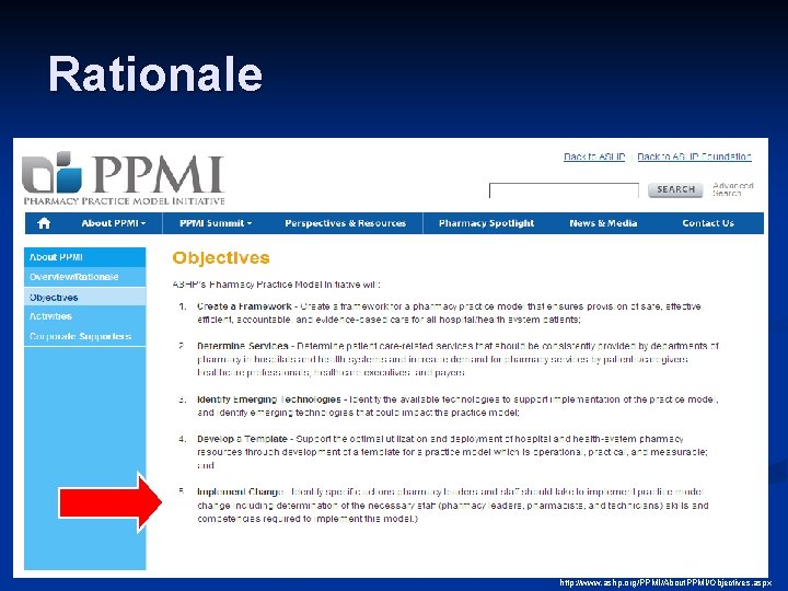 Rationale http: //www. ashp. org/PPMI/About. PPMI/Objectives. aspx 