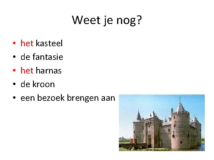 Weet je nog? • • • het kasteel de fantasie het harnas de kroon