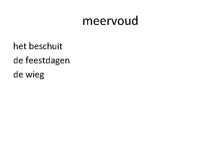 meervoud het beschuit de feestdagen de wieg 