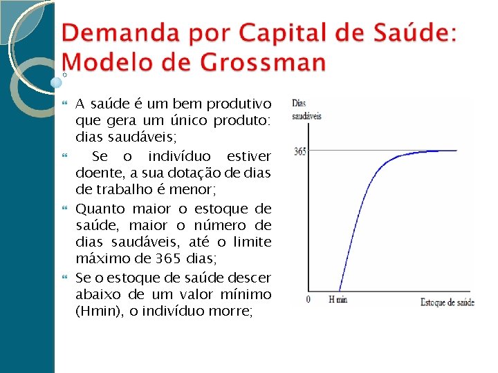  A saúde é um bem produtivo que gera um único produto: dias saudáveis;