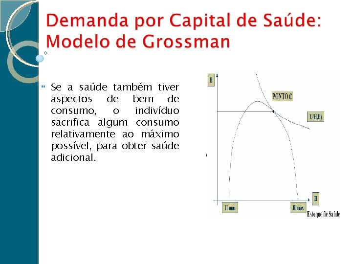  Se a saúde também tiver aspectos de bem de consumo, o indivíduo sacrifica