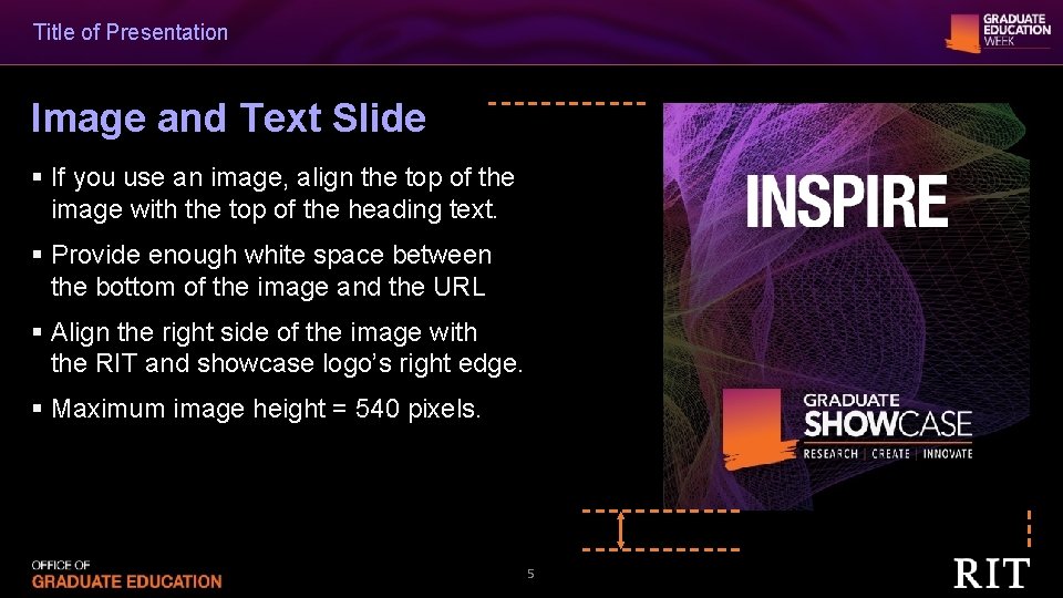 Title of Presentation Image and Text Slide § If you use an image, align