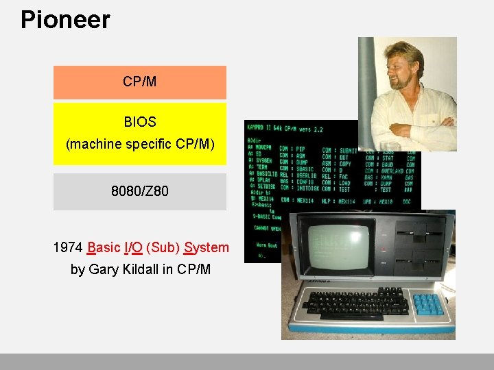 Pioneer CP/M BIOS (machine specific CP/M) 8080/Z 80 1974 Basic I/O (Sub) System by