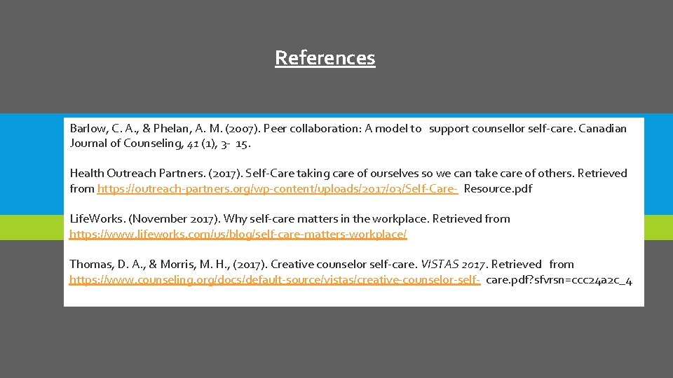 References Barlow, C. A. , & Phelan, A. M. (2007). Peer collaboration: A model