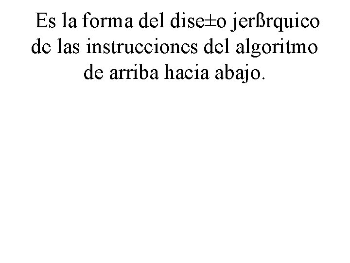 Es la forma del dise±o jerßrquico de las instrucciones del algoritmo de arriba hacia