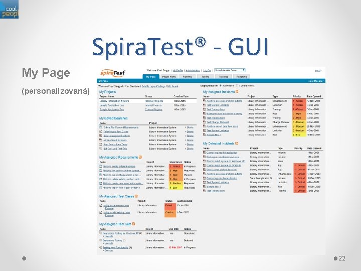 Spira. Test® - GUI My Page (personalizovaná) 22 