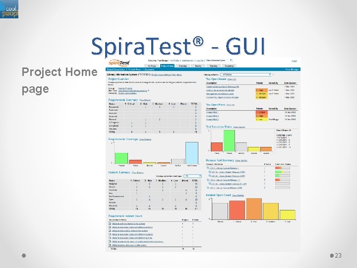 Spira. Test® - GUI Project Home page 23 