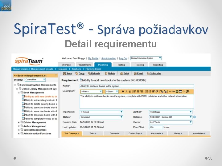 Spira. Test® - Správa požiadavkov Detail requirementu 50 