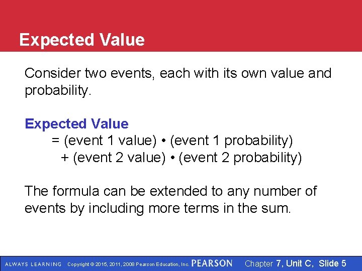 Expected Number Math Unit 7 C The Law of Large Numbers