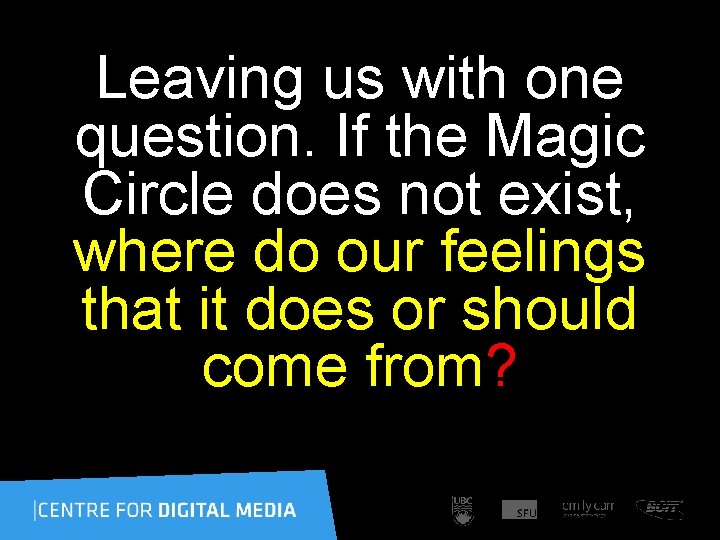 Leaving us with one question. If the Magic Circle does not exist, where do