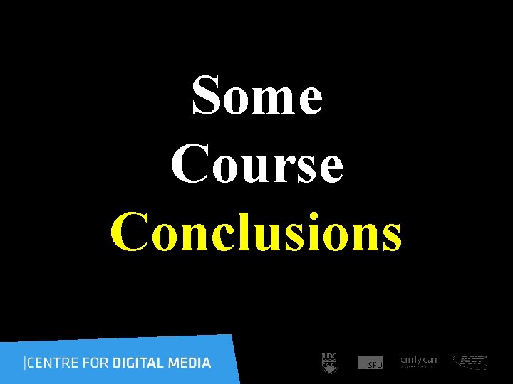 Some Course Conclusions 