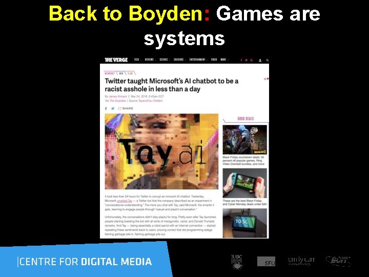 Back to Boyden: Games are systems 