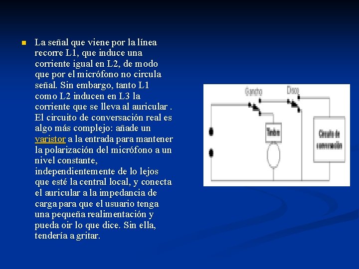 n La señal que viene por la línea recorre L 1, que induce una