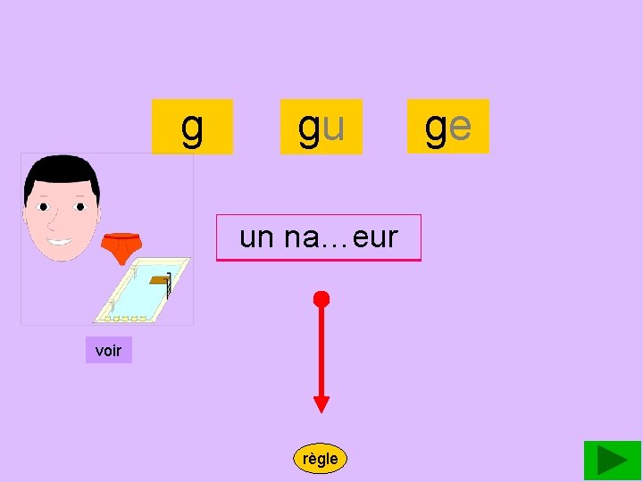 nageur g gu un un na…eur nageur voir règle ge 