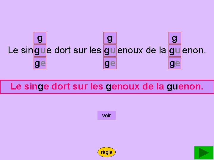 phr 8 g g g Le sin gu g e dort sur les gu