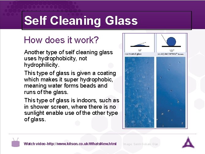 Self Cleaning Glass How does it work? Another type of self cleaning glass uses