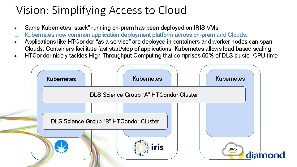 Vision: Simplifying Access to Cloud ● � ● ● Same Kubernetes “stack” running on-prem Vision: Simplifying Access to Cloud ● � ● ● Same Kubernetes “stack” running on-prem