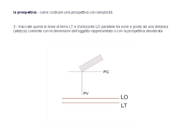 la prospettiva - come costruire una prospettiva con semplicità 3 - tracciate quindi le