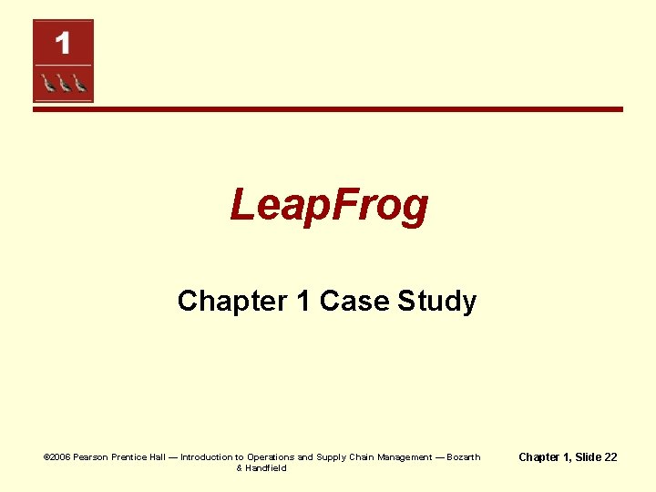 Leap. Frog Chapter 1 Case Study © 2006 Pearson Prentice Hall — Introduction to