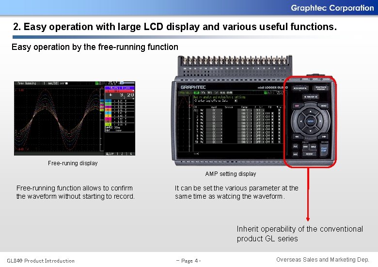 2. Easy operation with large LCD display and various useful functions. Easy operation by