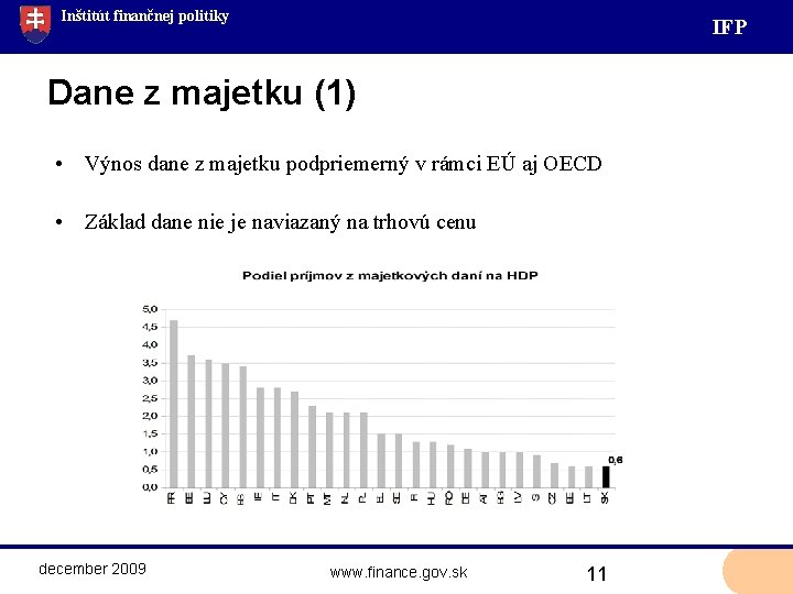 Inštitút finančnej politiky IF P Dane z majetku (1) • Výnos dane z majetku