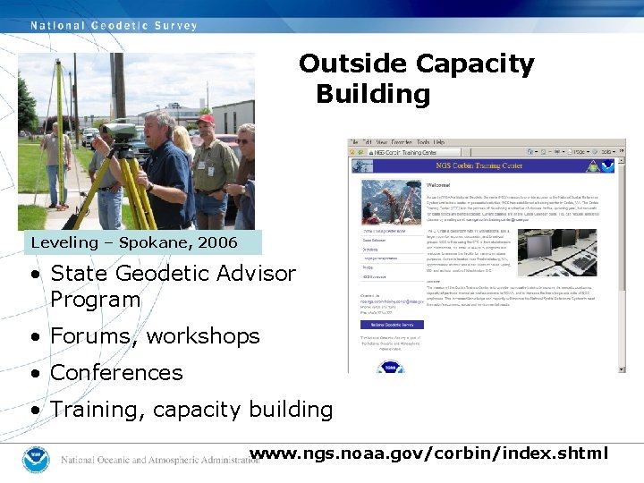 Outside Capacity Building Leveling – Spokane, 2006 • State Geodetic Advisor Program • Forums,